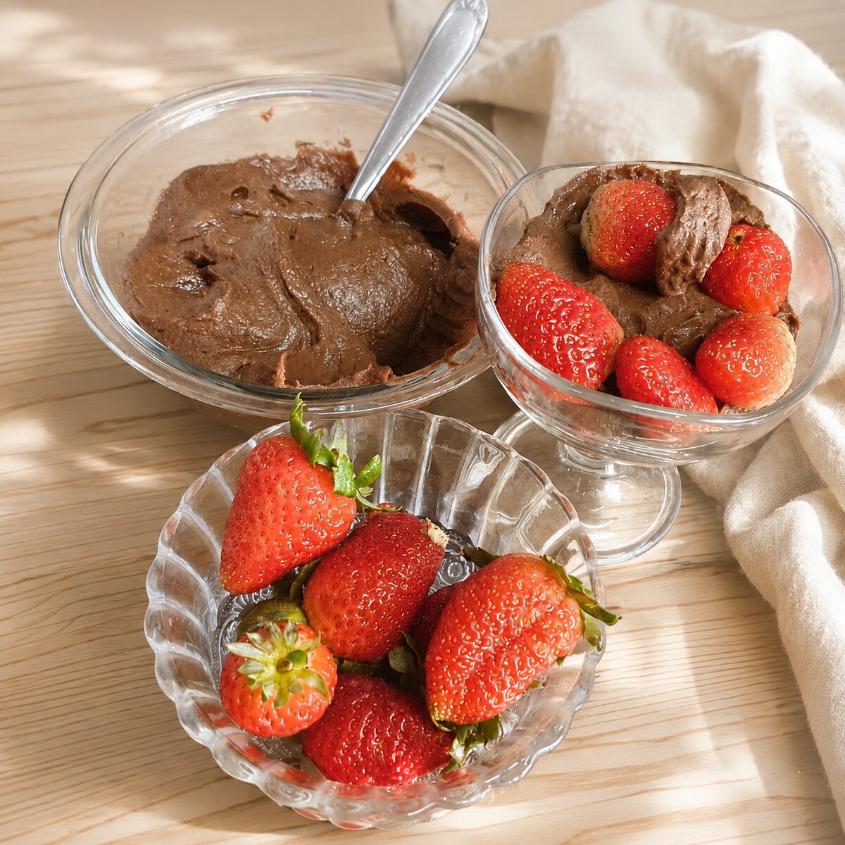 Ganache de inhame com morangos