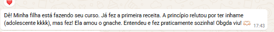 Depoimento real sobre a adolescente que preparou a ganache